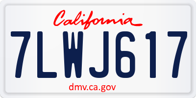 CA license plate 7LWJ617