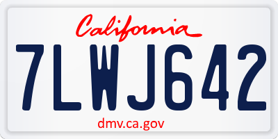 CA license plate 7LWJ642