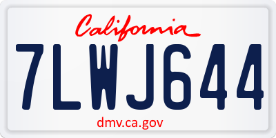 CA license plate 7LWJ644