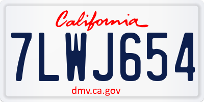 CA license plate 7LWJ654