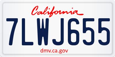 CA license plate 7LWJ655