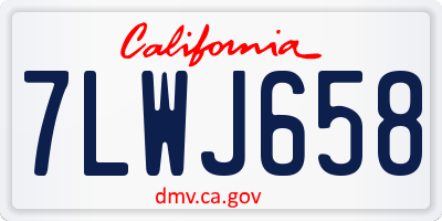 CA license plate 7LWJ658