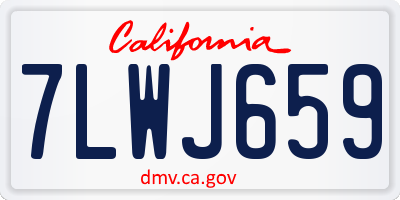 CA license plate 7LWJ659