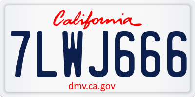 CA license plate 7LWJ666