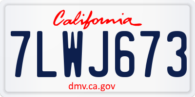 CA license plate 7LWJ673