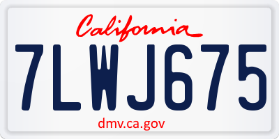 CA license plate 7LWJ675