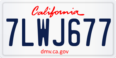 CA license plate 7LWJ677