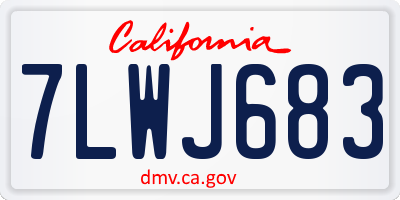 CA license plate 7LWJ683