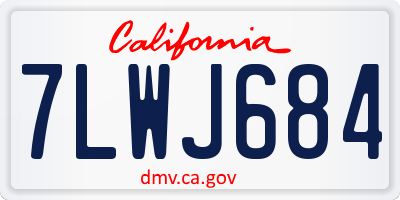 CA license plate 7LWJ684