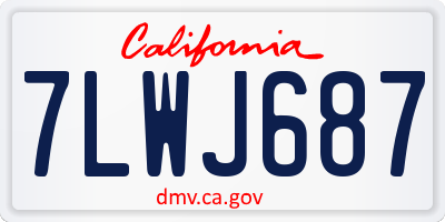 CA license plate 7LWJ687