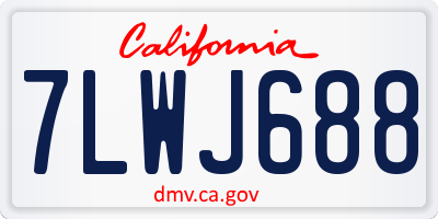 CA license plate 7LWJ688