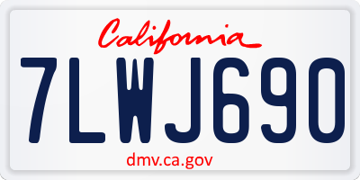 CA license plate 7LWJ690
