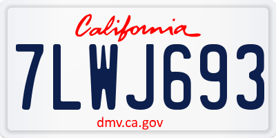 CA license plate 7LWJ693