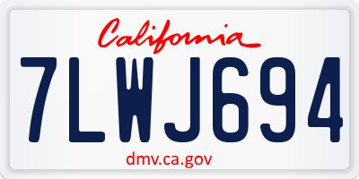 CA license plate 7LWJ694