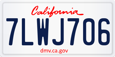 CA license plate 7LWJ706