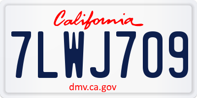 CA license plate 7LWJ709