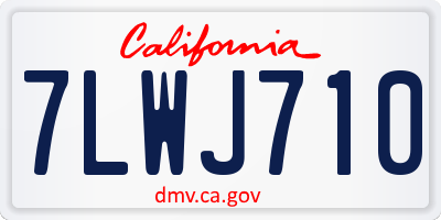 CA license plate 7LWJ710