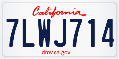 CA license plate 7LWJ714