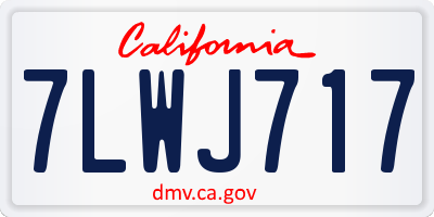 CA license plate 7LWJ717