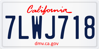 CA license plate 7LWJ718