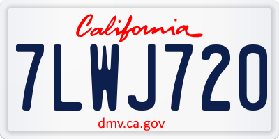 CA license plate 7LWJ720