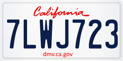 CA license plate 7LWJ723