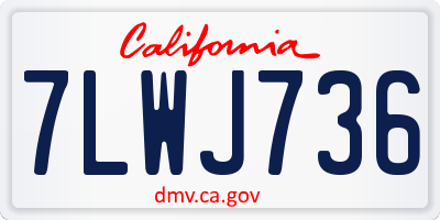 CA license plate 7LWJ736