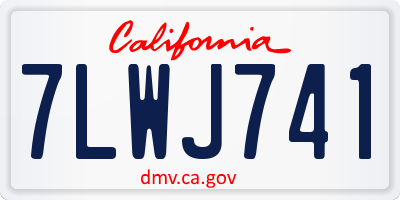 CA license plate 7LWJ741