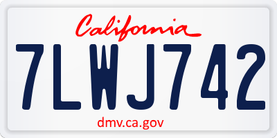 CA license plate 7LWJ742