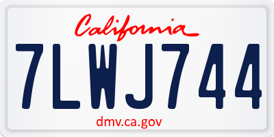 CA license plate 7LWJ744