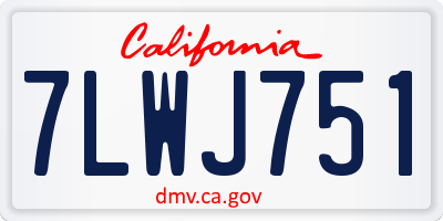 CA license plate 7LWJ751