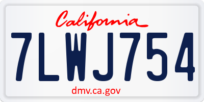CA license plate 7LWJ754