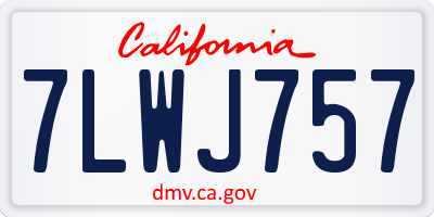 CA license plate 7LWJ757