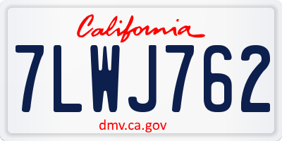 CA license plate 7LWJ762