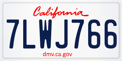 CA license plate 7LWJ766
