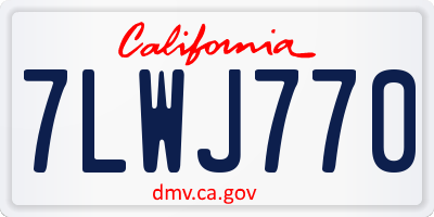 CA license plate 7LWJ770