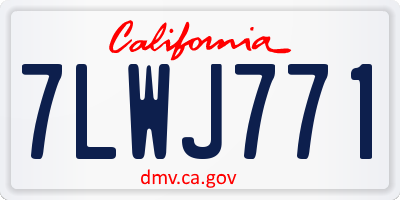 CA license plate 7LWJ771