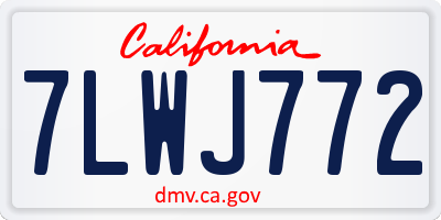 CA license plate 7LWJ772