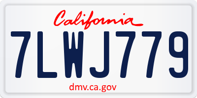 CA license plate 7LWJ779