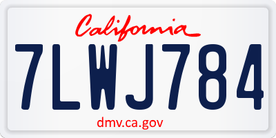 CA license plate 7LWJ784