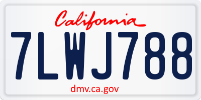 CA license plate 7LWJ788