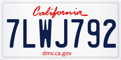 CA license plate 7LWJ792
