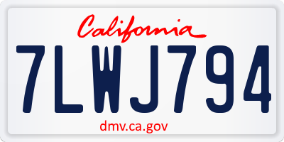 CA license plate 7LWJ794