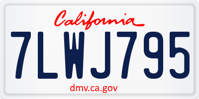 CA license plate 7LWJ795