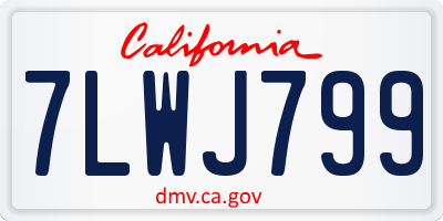 CA license plate 7LWJ799