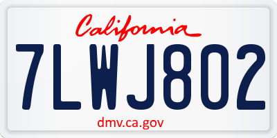 CA license plate 7LWJ802