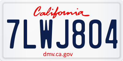 CA license plate 7LWJ804