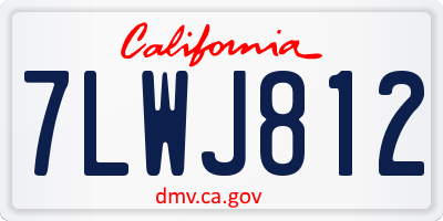 CA license plate 7LWJ812