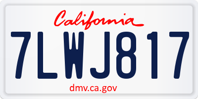 CA license plate 7LWJ817