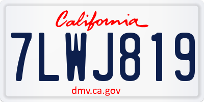 CA license plate 7LWJ819